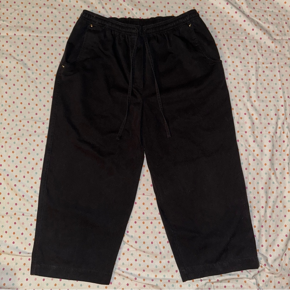 Studio Works Black Capri Pants - Women’s 18 Elastic Waist Pockets